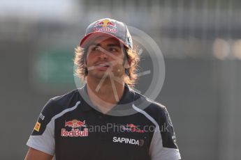 World © Octane Photographic Ltd. Scuderia Toro Rosso STR11 – Carlos Sainz. Saturday 3rd September 2016, F1 Italian GP Paddock, Monza, Italy. Digital Ref :1696LB1D7012