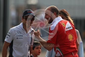 World © Octane Photographic Ltd. Williams Martini Racing, Williams Mercedes FW38 – Felipe Massa, wife - Anna Raffaela Bassi with son Felipinho Bassi Massa. Saturday 3rd September 2016, F1 Italian GP Paddock, Monza, Italy. Digital Ref :1696LB1D7351