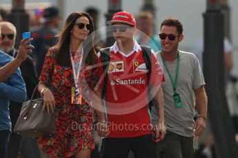 World © Octane Photographic Ltd. Scuderia Ferrari SF16-H – Kimi Raikkonen with wife Minttu Virtanen. Saturday 3rd September 2016, F1 Italian GP Paddock, Monza, Italy. Digital Ref :1696LB1D7432