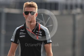 World © Octane Photographic Ltd. Sahara Force India VJM09 - Nico Hulkenberg. Saturday 3rd September 2016, F1 Italian GP Paddock, Monza, Italy. Digital Ref :1696LB1D7434