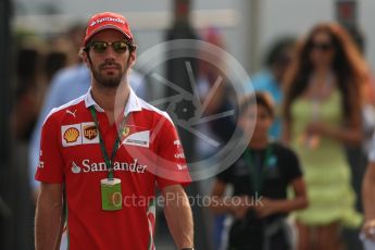 World © Octane Photographic Ltd. Scuderia Ferrari SF16-H test driver– Jean-Eric Vergne. Saturday 3rd September 2016, F1 Italian GP Paddock, Monza, Italy. Digital Ref :1696LB1D7462