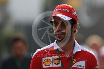 World © Octane Photographic Ltd. Scuderia Ferrari SF16-H test driver– Jean-Eric Vergne. Saturday 3rd September 2016, F1 Italian GP Paddock, Monza, Italy. Digital Ref :1696LB1D7475