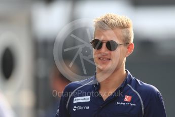 World © Octane Photographic Ltd. Sauber F1 Team C35 – Marcus Ericsson. Sunday 4th September 2016, F1 Italian GP Paddock, Monza, Italy. Digital Ref :1708LB1D9477