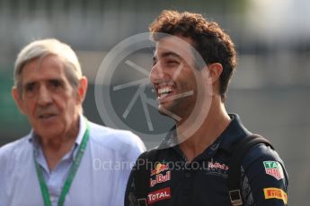 World © Octane Photographic Ltd. Red Bull Racing RB12 – Daniel Ricciardo. Sunday 4th September 2016, F1 Italian GP Paddock, Monza, Italy. Digital Ref :1708LB1D9515