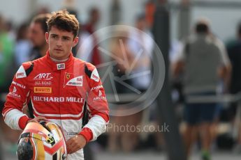 World © Octane Photographic Ltd. Scuderia Ferrari reserve driver – Charles Leclerc. Sunday 4th September 2016, F1 Italian GP Paddock, Monza, Italy. Digital Ref:1708LB1D9581