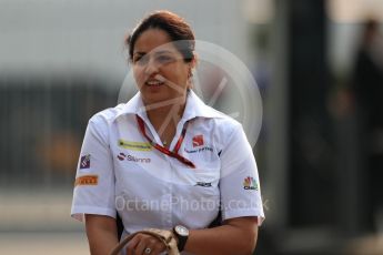 World © Octane Photographic Ltd. Sauber F1 Team Principal - Monisha Kaltenborn. Sunday 4th September 2016, F1 Italian GP Paddock, Monza, Italy. Digital Ref :1708LB1D9604