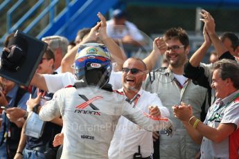 World © Octane Photographic Ltd. Rapax - GP2/11 – Gustav Malja. Saturday 3rd September 2016, GP2 Race 1 Parc Ferme, Monza, Italy. Digital Ref :1700LB2D6635