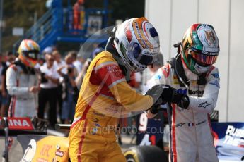 World © Octane Photographic Ltd. Prema Racing - GP2/11 – Antonia Giovinazzi and Russian Time – Raffaele Marciello. Saturday 3rd September 2016, GP2 Race 1 Parc Ferme, Monza, Italy. Digital Ref :1700LB2D6679