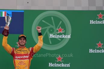 World © Octane Photographic Ltd. Prema Racing - Antonia Giovinazzi (3rd). Sunday 4th September 2016, GP2 Race 1 Podium, Monza, Italy. Digital Ref :1707LB1D0032