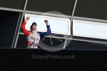 World © Octane Photographic Ltd. Arden International – GP3/16 – Jake Dennis. Saturday 3rd September 2016, GP3 Race 1 Podium, Spa-Francorchamps, Belgium. Digital Ref :1706LB1D9246