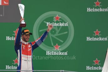 World © Octane Photographic Ltd. Trident – GP3/16 – Antonia Fuoco (3rd). Sunday 4th September 2016, GP3 Race 2 Podium, Spa-Francorchamps, Belgium. Digital Ref :1703LB1D9782