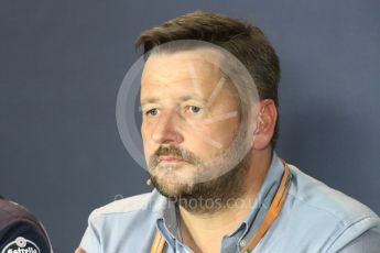 World © Octane Photographic Ltd. F1 Italian GP FIA Personnel Press Conference, Monza, Italy. Friday 2nd September 2016. Paul Hembery – Pirelli. Digital Ref : 1701LB1D6554