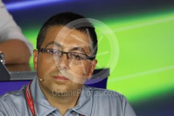 World © Octane Photographic Ltd. F1 Italian GP FIA Personnel Press Conference, Monza, Italy. Friday 2nd September 2016. Luca Furbatto – Chief Designer Manor Racing. Digital Ref : 1701LB1D6670