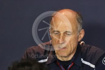 World © Octane Photographic Ltd. F1 Italian GP FIA Personnel Press Conference, Monza, Italy. Friday 2nd September 2016. Franz Tost – Team Principal Scuderia Toro Rosso. Digital Ref : 1701LB1D6691