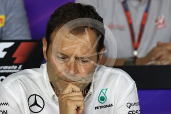 World © Octane Photographic Ltd. F1 Italian GP FIA Personnel Press Conference, Monza, Italy. Friday 2nd September 2016. Aldo Costa – Engineering Director Mercedes AMG Petronas. Digital Ref : 1701LB1D6754