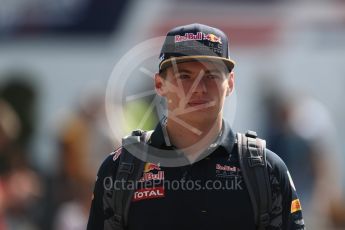 World © Octane Photographic Ltd. Red Bull Racing RB12 – Max Verstappen. Thursday 1st September 2016, F1 Italian GP Paddock, Monza, Italy. Digital Ref : 1694LB1D3610