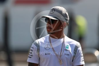 World © Octane Photographic Ltd. Mercedes AMG Petronas – Lewis Hamilton. Thursday 1st September 2016, F1 Italian GP Paddock, Monza, Italy. Digital Ref : 1694LB1D3696