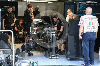World © Octane Photographic Ltd. Mercedes AMG Petronas W07 Hybrid – Nico Rosberg. Thursday 1st September 2016, F1 Italian GP Pit Lane, Monza, Italy. Digital Ref : 1694LB2D5236