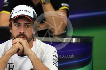 World © Octane Photographic Ltd. F1 Singapore GP FIA Driver Press Conference, Suzuka Circuit, Suzuka, Japan. Thursday 6th October 2016. McLaren Honda - Fernando Alonso. Digital Ref : 1727LB1D3127