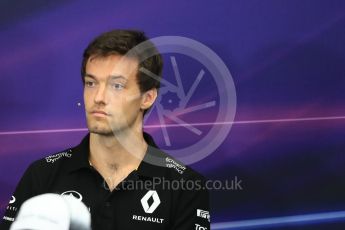 World © Octane Photographic Ltd. F1 Singapore GP FIA Driver Press Conference, Suzuka Circuit, Suzuka, Japan. Thursday 6th October 2016. Renault Sport F1 Team – Jolyon Palmer. Digital Ref : 1727LB1D3160