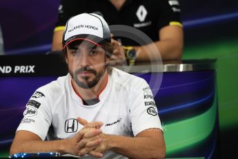 World © Octane Photographic Ltd. F1 Singapore GP FIA Driver Press Conference, Suzuka Circuit, Suzuka, Japan. Thursday 6th October 2016. McLaren Honda - Fernando Alonso. Digital Ref : 1727LB1D3199