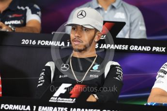 World © Octane Photographic Ltd. F1 Singapore GP FIA Driver Press Conference, Suzuka Circuit, Suzuka, Japan. Thursday 6th October 2016. Mercedes AMG Petronas – Lewis Hamilton. Digital Ref : 1727LB1D3211