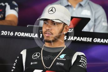 World © Octane Photographic Ltd. F1 Singapore GP FIA Driver Press Conference, Suzuka Circuit, Suzuka, Japan. Thursday 6th October 2016. Mercedes AMG Petronas – Lewis Hamilton. Digital Ref : 1727LB1D3228