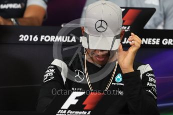 World © Octane Photographic Ltd. F1 Singapore GP FIA Driver Press Conference, Suzuka Circuit, Suzuka, Japan. Thursday 6th October 2016. Mercedes AMG Petronas – Lewis Hamilton. Digital Ref : 1727LB1D3366