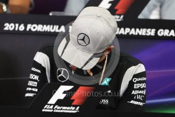 World © Octane Photographic Ltd. F1 Singapore GP FIA Driver Press Conference, Suzuka Circuit, Suzuka, Japan. Thursday 6th October 2016. Mercedes AMG Petronas – Lewis Hamilton. Digital Ref : 1727LB1D3383