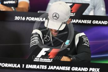 World © Octane Photographic Ltd. F1 Singapore GP FIA Driver Press Conference, Suzuka Circuit, Suzuka, Japan. Thursday 6th October 2016. Mercedes AMG Petronas – Lewis Hamilton. Digital Ref : 1727LB1D3389