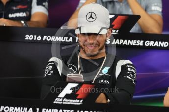 World © Octane Photographic Ltd. F1 Singapore GP FIA Driver Press Conference, Suzuka Circuit, Suzuka, Japan. Thursday 6th October 2016. Mercedes AMG Petronas – Lewis Hamilton. Digital Ref : 1727LB1D3425