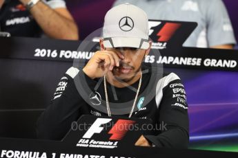 World © Octane Photographic Ltd. F1 Singapore GP FIA Driver Press Conference, Suzuka Circuit, Suzuka, Japan. Thursday 6th October 2016. Mercedes AMG Petronas – Lewis Hamilton. Digital Ref : 1727LB1D3450