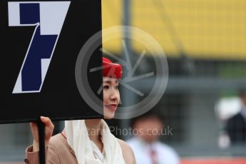 World © Octane Photographic Ltd. Emirates grid girls. Sunday 9th October 2016, F1 Japanese GP - Grid, Suzuka Circuit, Suzuka, Japan. Digital Ref :1735LB1D6965