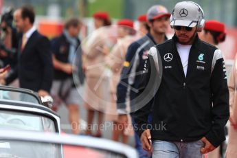 World © Octane Photographic Ltd. Mercedes AMG Petronas W07 Hybrid – Lewis Hamilton. Sunday 9th October 2016, F1 Japanese GP - Drivers’ parade. Suzuka Circuit, Suzuka, Japan. Digital Ref :1735LB1D6995