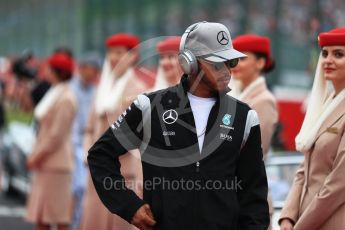 World © Octane Photographic Ltd. Mercedes AMG Petronas W07 Hybrid – Lewis Hamilton. Sunday 9th October 2016, F1 Japanese GP - Drivers’ parade. Suzuka Circuit, Suzuka, Japan. Digital Ref :1735LB1D7009