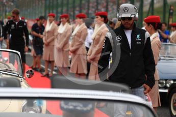 World © Octane Photographic Ltd. Mercedes AMG Petronas W07 Hybrid – Lewis Hamilton. Sunday 9th October 2016, F1 Japanese GP - Drivers’ parade. Suzuka Circuit, Suzuka, Japan. Digital Ref :1735LB1D7026