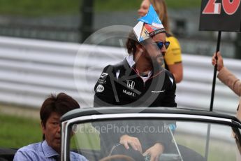 World © Octane Photographic Ltd. McLaren Honda MP4-31 – Fernando Alonso. Sunday 9th October 2016, F1 Japanese GP - Drivers’ parade, Suzuka Circuit, Suzuka, Japan. Digital Ref :1735LB1D7060