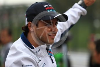 World © Octane Photographic Ltd. Williams Martini Racing, Williams Mercedes FW38 – Felipe Massa. Sunday 9th October 2016, F1 Japanese GP - Drivers’ parade, Suzuka Circuit, Suzuka, Japan. Digital Ref :1735LB1D7102