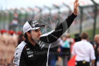 World © Octane Photographic Ltd. Sahara Force India VJM09 - Sergio Perez. Sunday 9th October 2016, F1 Japanese GP - Drivers’ parade, Suzuka Circuit, Suzuka, Japan. Digital Ref :1735LB1D7143