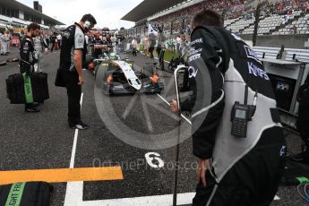 World © Octane Photographic Ltd. Sahara Force India VJM09 - Nico Hulkenberg. Sunday 9th October 2016, F1 Japanese GP - Grid, Suzuka Circuit, Suzuka, Japan. Digital Ref :1735LB1D7173