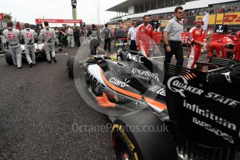 World © Octane Photographic Ltd. Sahara Force India VJM09 - Sergio Perez. Sunday 9th October 2016, F1 Japanese GP - Grid, Suzuka Circuit, Suzuka, Japan. Digital Ref :1735LB1D7190