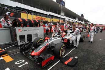 World © Octane Photographic Ltd. Haas F1 Team VF-16 - Esteban Gutierrez. Sunday 9th October 2016, F1 Japanese GP - Grid, Suzuka Circuit, Suzuka, Japan. Digital Ref :1735LB1D7198