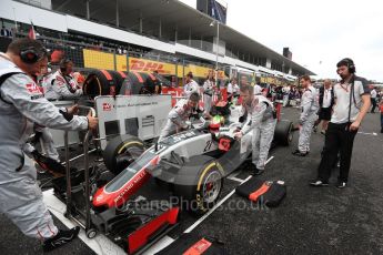 World © Octane Photographic Ltd. Haas F1 Team VF-16 - Esteban Gutierrez. Sunday 9th October 2016, F1 Japanese GP - Grid, Suzuka Circuit, Suzuka, Japan. Digital Ref :1735LB1D7207