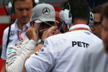 World © Octane Photographic Ltd. Mercedes AMG Petronas W07 Hybrid – Lewis Hamilton. Sunday 9th October 2016, F1 Japanese GP - Grid. Suzuka Circuit, Suzuka, Japan. Digital Ref :1735LB2D4395