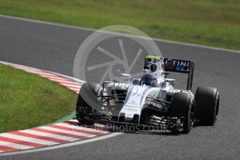 World © Octane Photographic Ltd. Williams Martini Racing, Williams Mercedes FW38 – Valtteri Bottas. Friday 7th October 2016, F1 Japanese GP - Practice 1, Suzuka Circuit, Suzuka, Japan. Digital Ref :1728LB1D3989