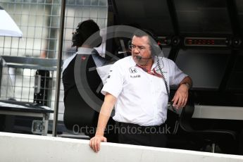 World © Octane Photographic Ltd. McLaren Honda MP4-31 – Eric Boullier. Saturday 8th October 2016, F1 Japanese GP - Practice 3, Suzuka Circuit, Suzuka, Japan. Digital Ref : 1732LB2D3074