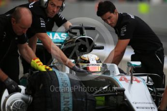 World © Octane Photographic Ltd. Mercedes AMG Petronas W07 Hybrid – Lewis Hamilton. Saturday 8th October 2016, F1 Japanese GP - Practice 3. Suzuka Circuit, Suzuka, Japan. Digital Ref : 1732LB2D3351