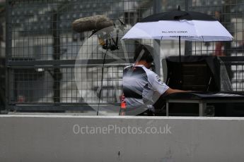 World © Octane Photographic Ltd. McLaren Honda team prepare for rain. Saturday 8th October 2016, F1 Japanese GP - Practice 3, Suzuka Circuit, Suzuka, Japan. Digital Ref : 1732LB2D3576