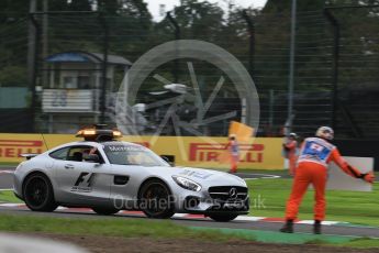 World © Octane Photographic Ltd. Marshals do a pit stop on the safety car. Saturday 8th October 2016, F1 Japanese GP - Qualifying, Suzuka Circuit, Suzuka, Japan. Digital Ref : 1733LB2D3739