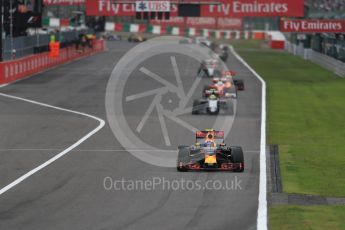 World © Octane Photographic Ltd. Lap 2 - Red Bull Racing RB12 of Max Verstappen and the Sahara Force India VJM09 of Sergio Perez. Sunday 9th October 2016, F1 Japanese GP - Race. Suzuka Circuit, Suzuka, Japan. Digital Ref :